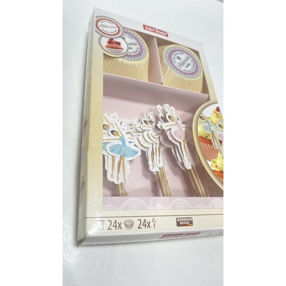 Zenker Baking Lot Ballerina Cake Toppers & Wrappers Cupcake Glitter Stencils New - Picture 7 of 7
